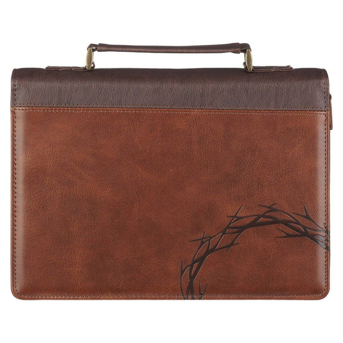 Bible Cover Classic Brown Crown of Thorns: Meduim