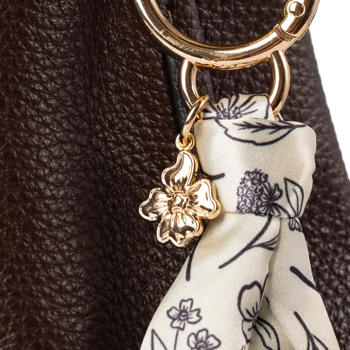 Pressed Floral Satin Keychain