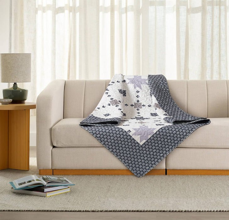 Midnight Stars Quilted Throw