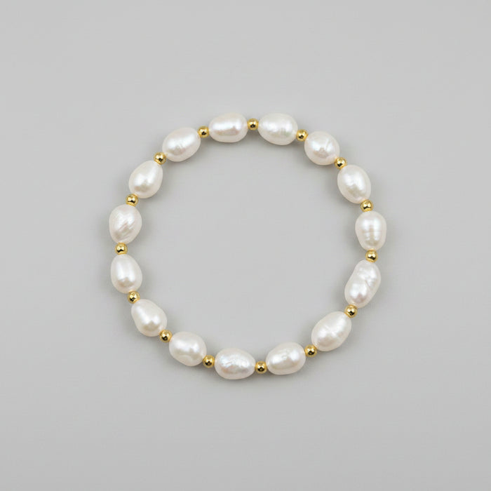"Chunky & Funcky" Pearl & Gold Beaded Bracelet