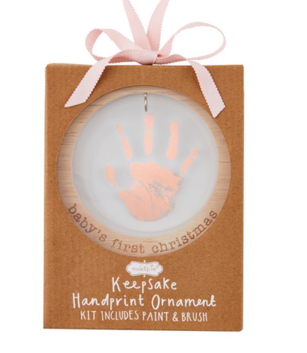 Baby's 1st Christmas Acrylic Handprint Keepsake Ornaments - 3 Colors!