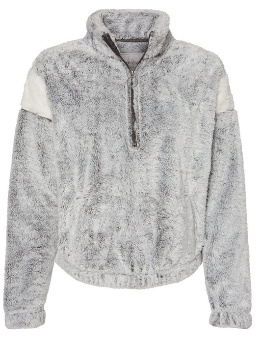 Grey Fuzzy Quarter Zip Pullover
