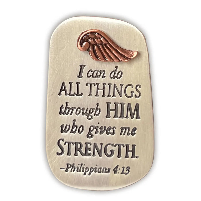 I can do all things through Him- Inspirational Tag Visor Clips