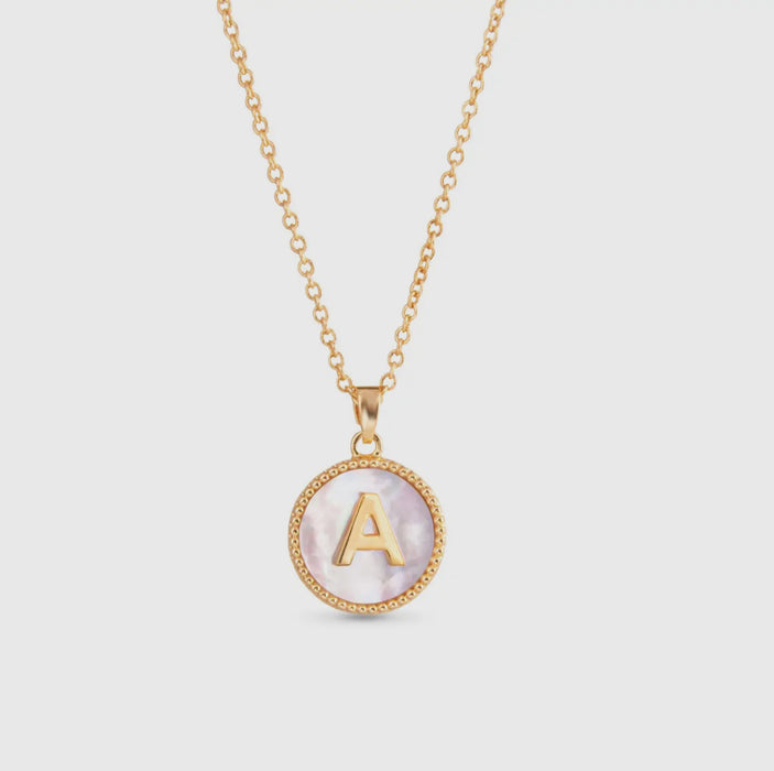 Mother of Pearl Initial Necklace