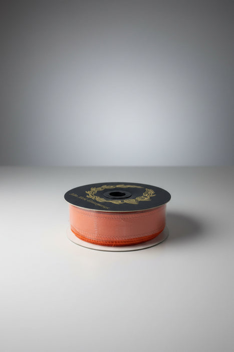 Dupion Double Sided Fused Orange John Mark Ribbon: 1 in wide x 10yd