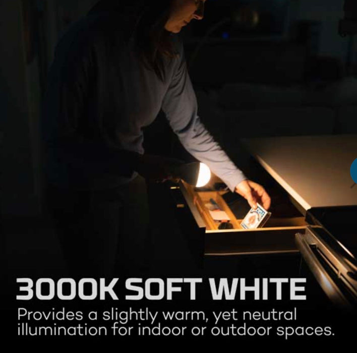 SINGLE PACK Nebo Blackout Emergency Light Bulbs.  These will provide 12 hours of light without electricity.  Works anywhere regular light bulbs do! Comes with a hanging hook. RECHARGEABLE!