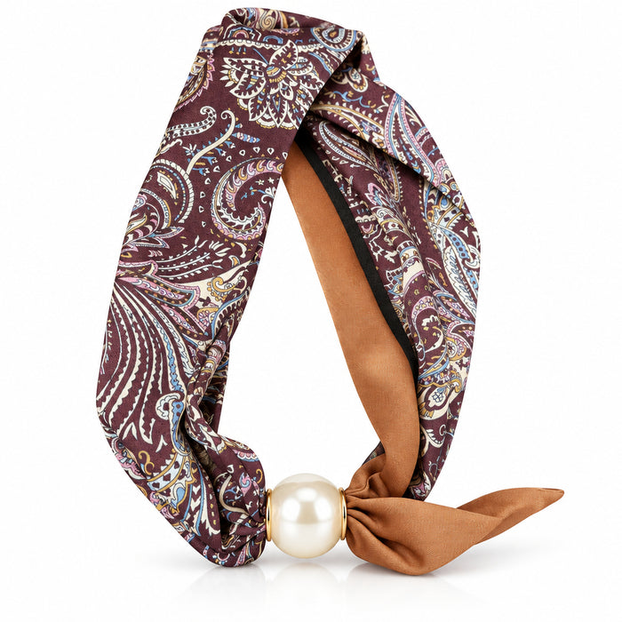 Scarf Necklace w/ Pearl Magnetic Clasp