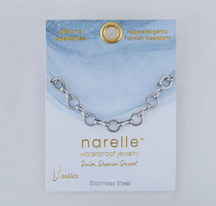 Waterproof Silver Linked Chain Anklet