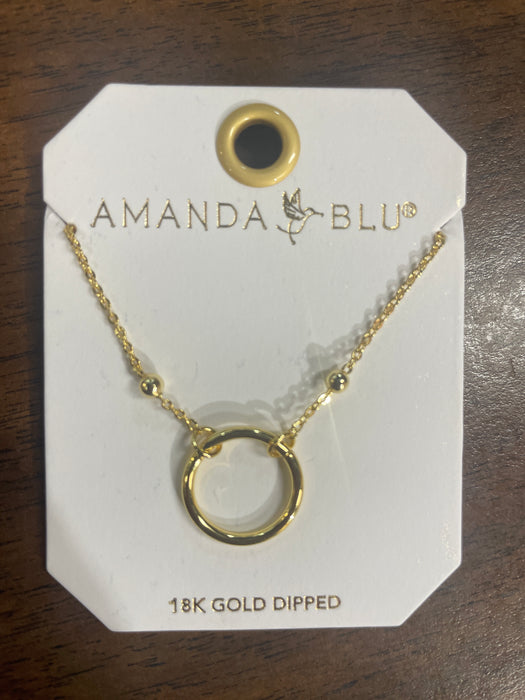 Gold Station Bead Chain With Charm Clasp Necklace