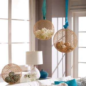 Gold Hanging Decorative Balls - 3 Sizes!  Store Pick Up Only.  Too large to ship!
