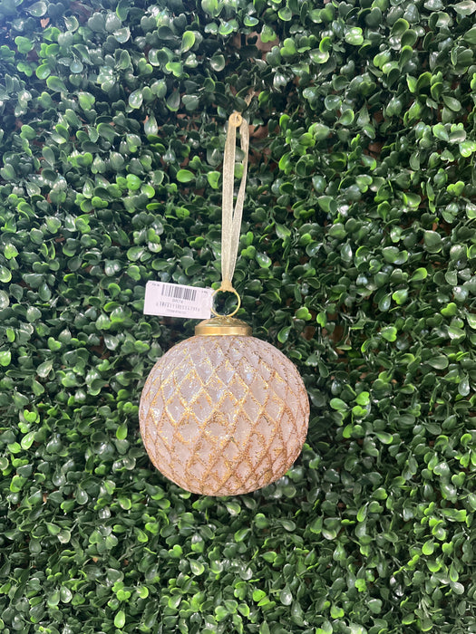 White Glass & Gold Ornament- 3 Styles!