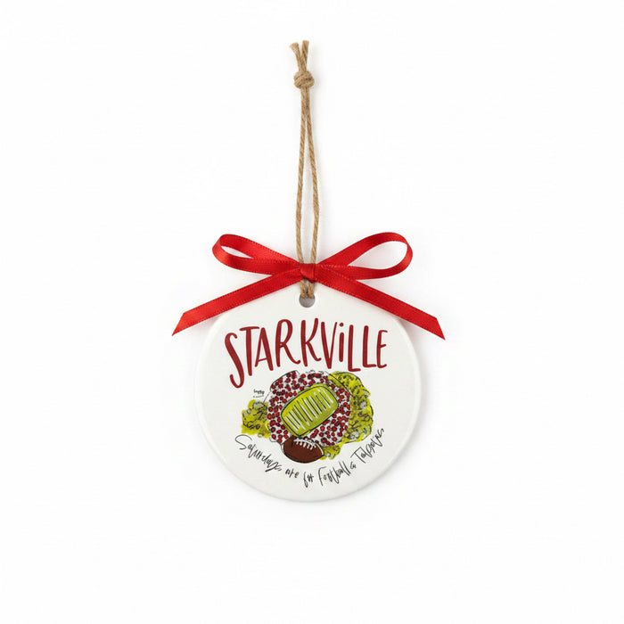 Starkville, MS Wood and Enamel Ornament