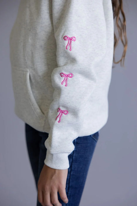 YOUTH Simply Southern Dilara Hoodie with Embroidered Bows