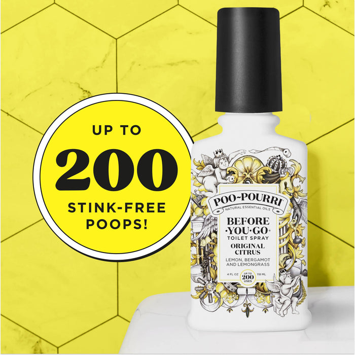 Poo~Pourri Original Citrus Toilet Spray 4oz.: Lemon + Bergamot + Lemongrass
