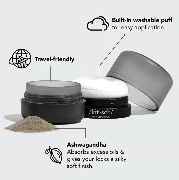 Dark Volumizing Rice Protein Dry Shampoo with Puff