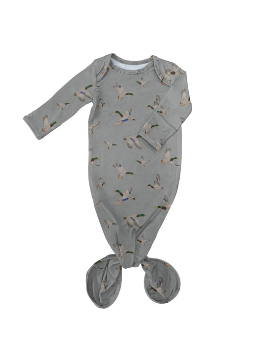 Mallards / Ducks - Knotted Gown: 0-3 MONTHS