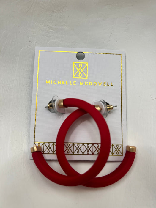 Deep Red with Gold Detail Amanda Hoops- Perfect For Game Day To Show Your School Spirit!!