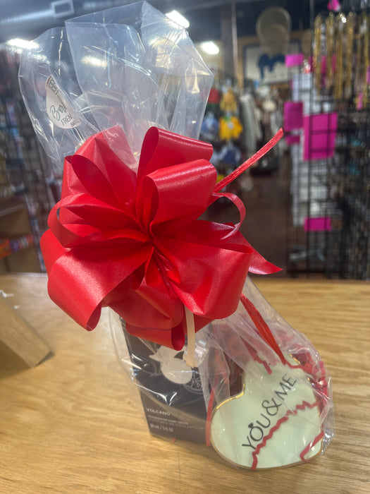 Ready to go Valentine Basket - Volcano Hand Cream and Heart Shaped Trinket Dish