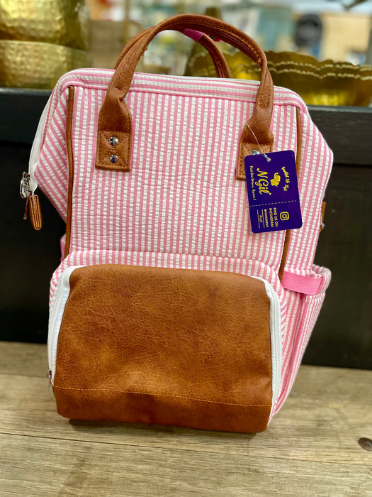 Seersucker Diaper Bag/Backpack - 2 Colors! *Personalization Can Be Added for an Additional $10!*