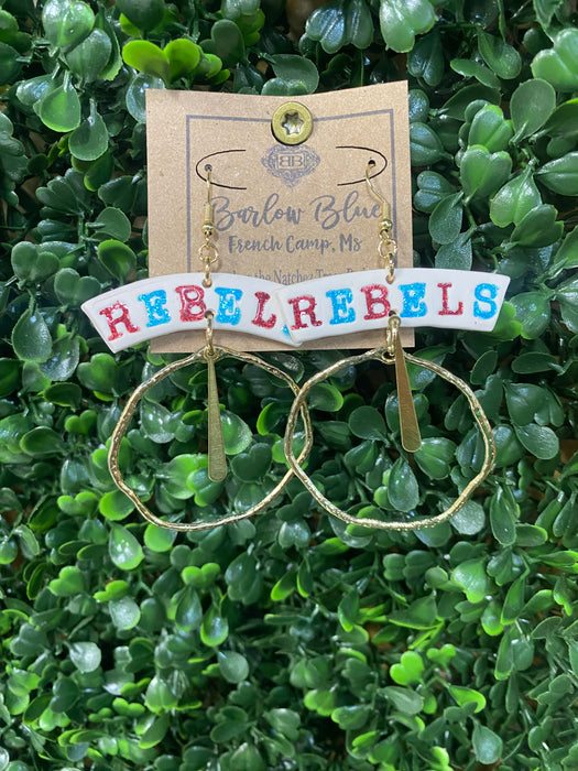 Colorful rebel gold hoop earrings