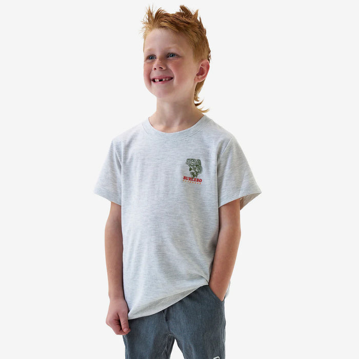 Youth & Toddler SS Tee – Fish Wild Bass Short Sleeve – Heather Ash Grey by Burlebo
