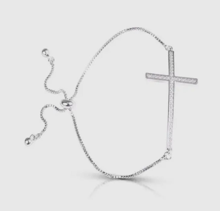 Arched Cross Adjustable Bracelet