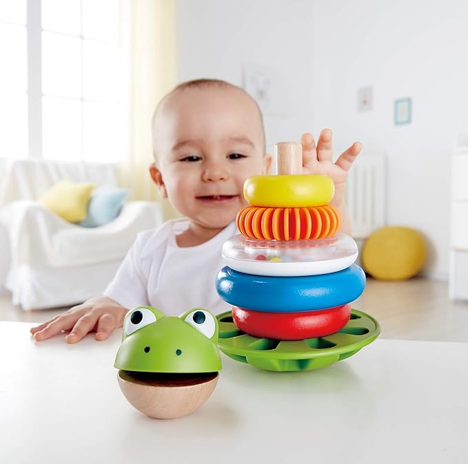 Mr. Frog Wooden Stacking Rings
