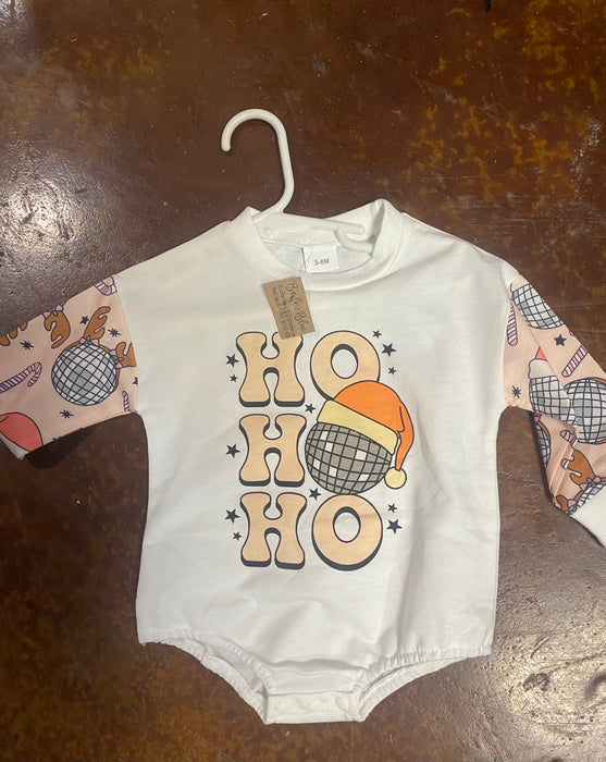 Disco Ho Ho Ho Baby Bubble Onesie.  3-6 Months through 12-18 Months.