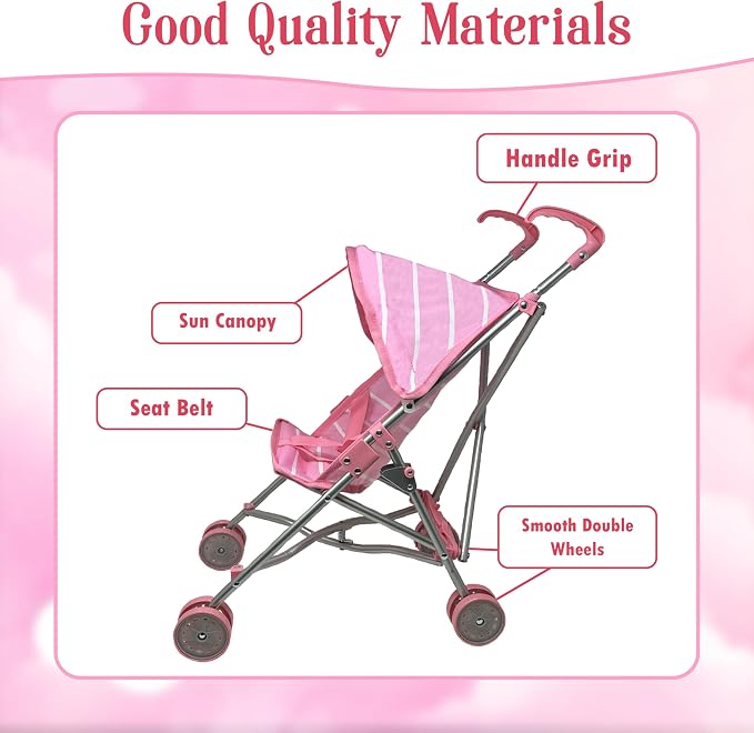 Baby Doll with Stroller Set - 12" Baby Doll with Pacifier Gift Set