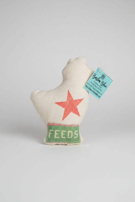 Miniature Hand Sewn Stuffed Chickens.  Made from Fun Fabric or Vintage Feed Sacks.