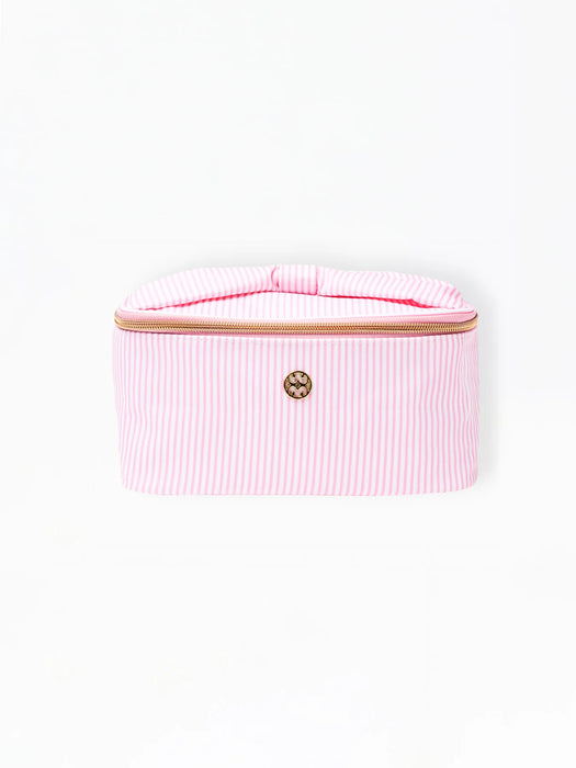 Kiss and Makeup Bag | Pink Stripe