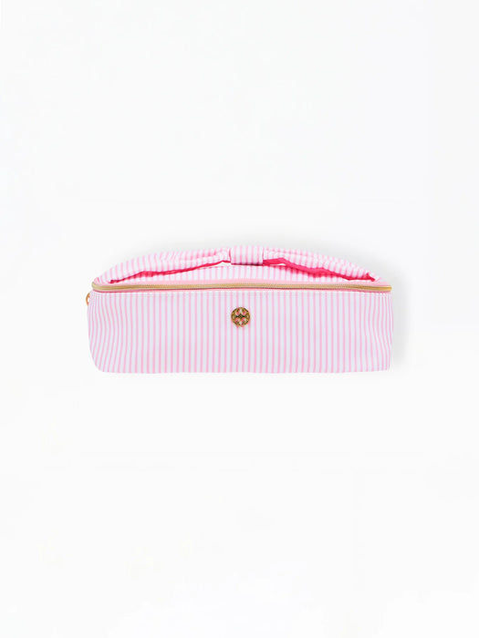 Kiss and Makeup Mini Bag | Pink Stripe