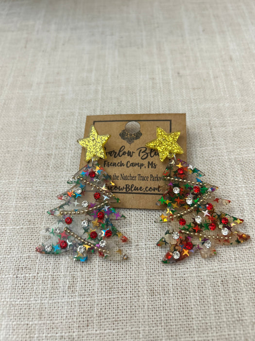 Christmas Tree with Star Earrings - 2 Colors!