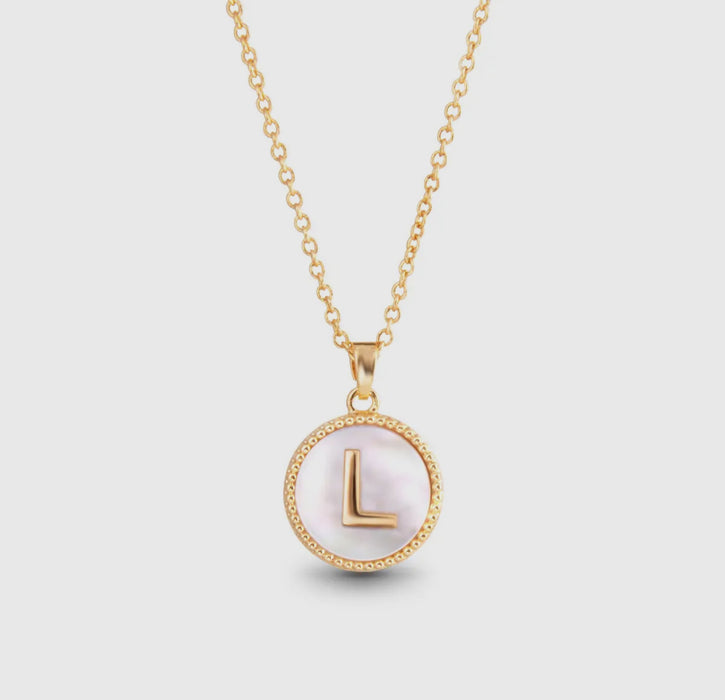 Mother of Pearl Initial Necklace