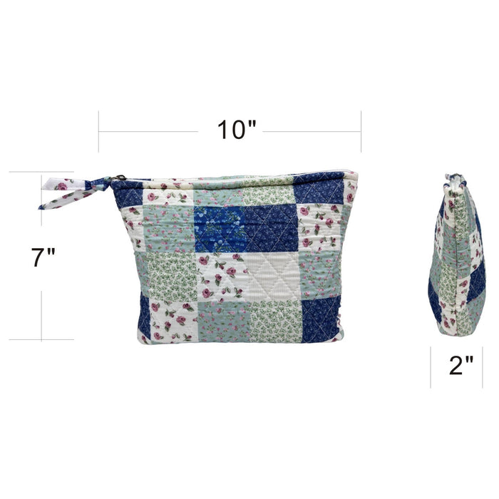 Floral Patchwork Designer Quilted Cosmetic Bag