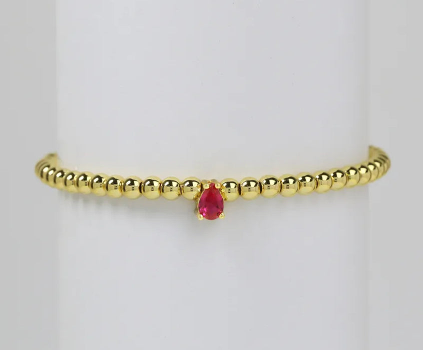 The Gem Glow - Small Tear Drop Birthstone Bracelets
