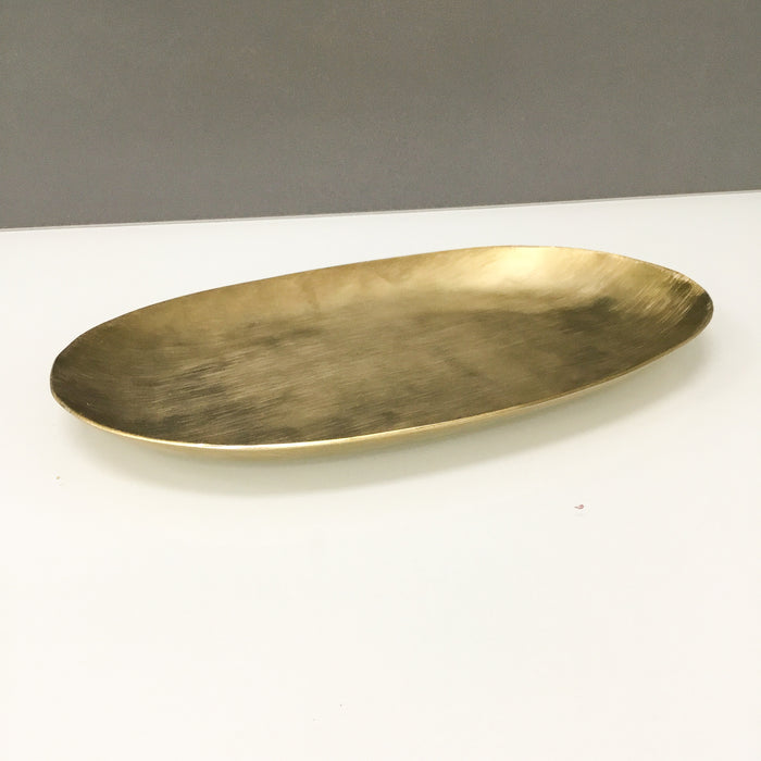 Gold Oval Etched Tray.  Food Safe or Decorative