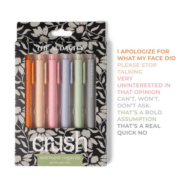 Crush Warmest Regards Quote Pen Set - 3 Styles!