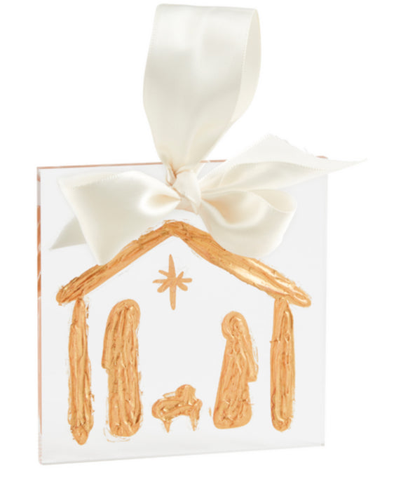 Nativity Gold Acrylic Ornament