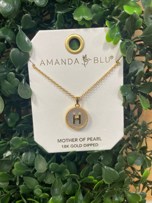 Mother of Pearl Initial Necklace