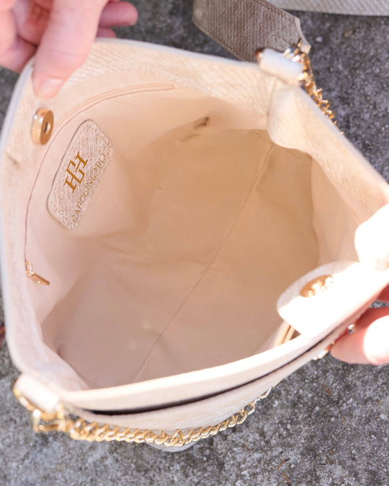 Brielle Bucket Bag Shimmer Champagne Purse by Caroline Hill