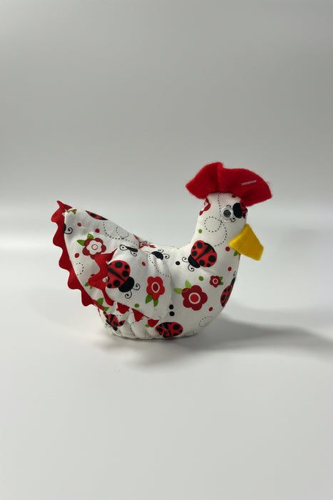 Miniature Hand Sewn Chickens .  Made from Fun Fabric or Vintage Feed Sacks.