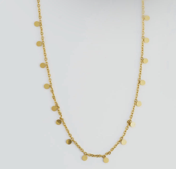 Waterproof Gold 16” Disc Chain Necklace