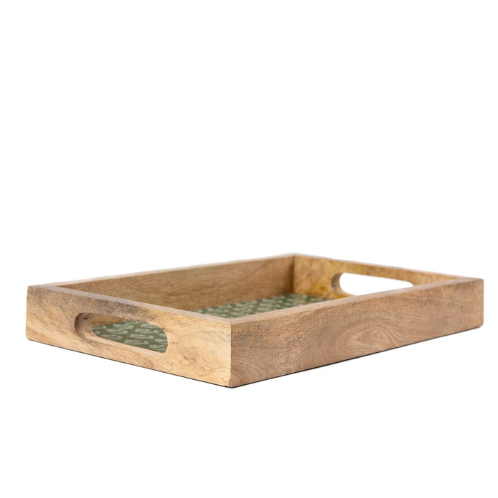 Forget Me Nots Mango Wood Tray