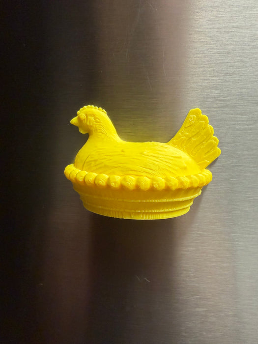 Hen on Nest Refrigerator Magnets. Multiple Colors Available.  2.5" x 1.5"