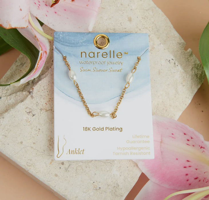 Waterproof Gold Pearl Anklet