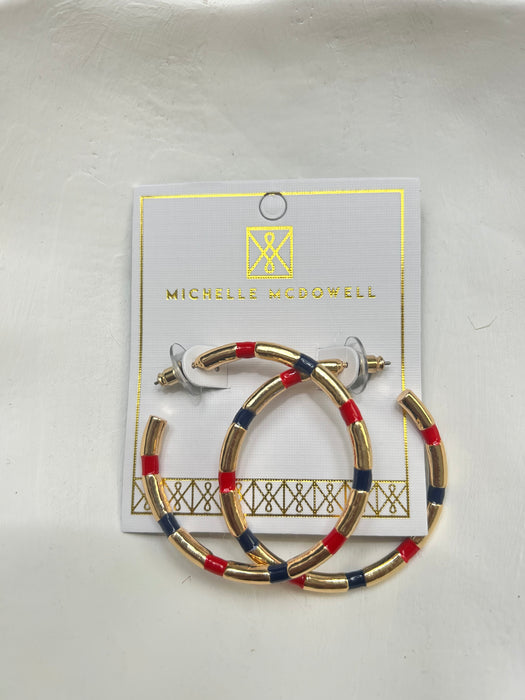 Red, Blue, & Gold Nellie Hoops- Perfect For Game Day To Show Your School Spirit!!