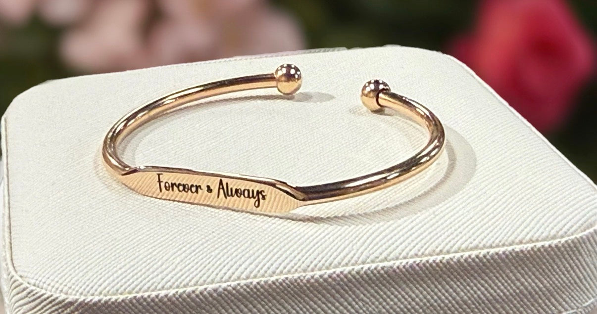 Personalized Cuff Bracelet.  These can be personalized to say whatever you want.  ROSE GOLD $10