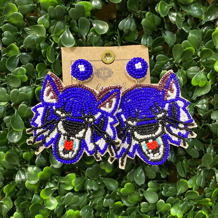 Beaded Panther Earrings