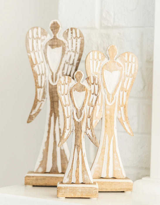 Feathered Wood Angels - 3 Sizes!